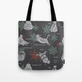 Christmas Chonks | Black Pattern Tote Bag