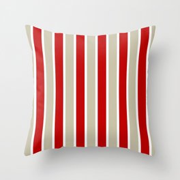 Stripes - red and tan  Throw Pillow