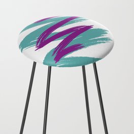 1980s Retro Abstract Pattern Counter Stool