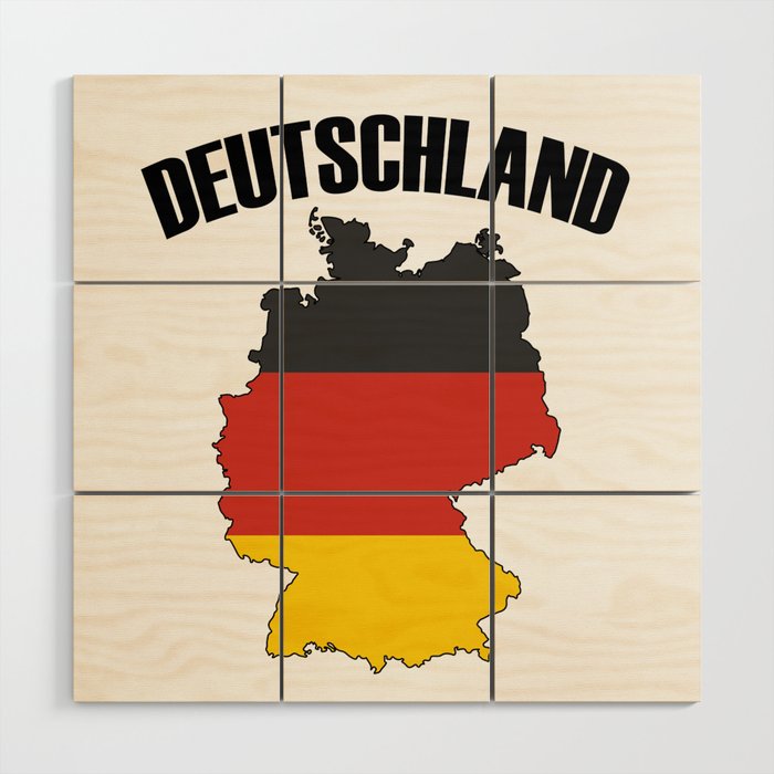 Germany Map - Deutschland Flag Travel Wood Wall Art