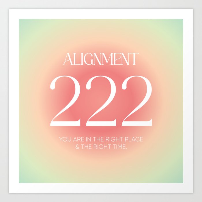 Angel Number 222 - Orange & Green - Numerology Art Print by ...