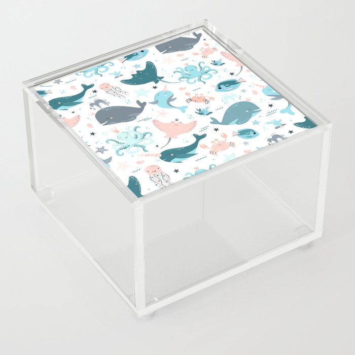 Cute seamless pattern with fish Acrylic Box