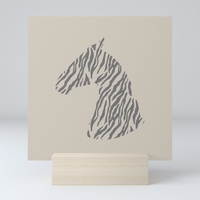 Soft Gray Zebra Stripe Animal Print Mini Art Print