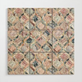 Marble Moroccan Tile Pattern Wood Wall Art