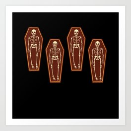 Skeleton In Coffin Coffins Halloween Art Print