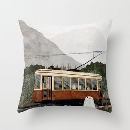 Ghost Tram Throw Pillow