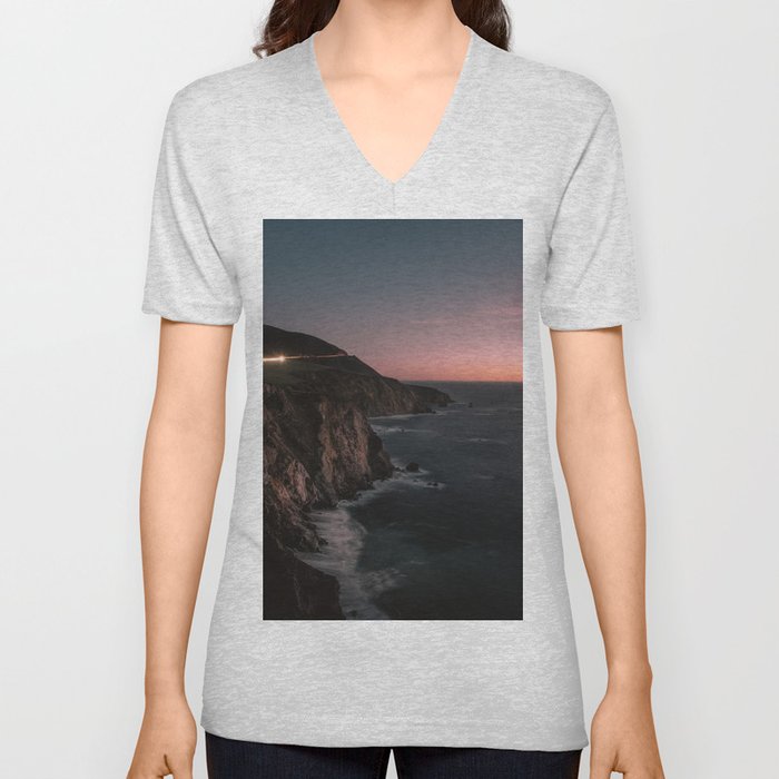 Big Sur Sunset V Neck T Shirt