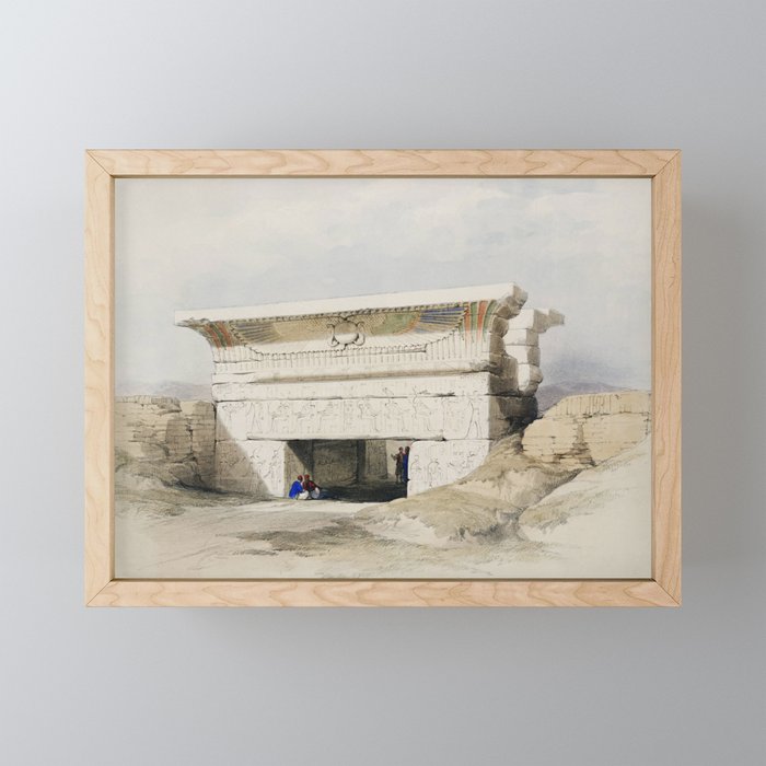 Dendara Temple dedicated to the goddess Hathor illustration by David Roberts (1796–1864) Framed Mini Art Print