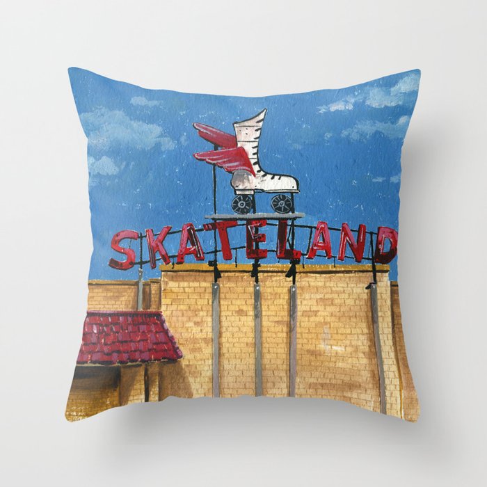 Skateland Throw Pillow