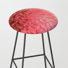 Coral Pixelated Pattern Bar Stool