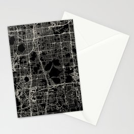 Orlando USA - City Map - Black and White Stationery Card