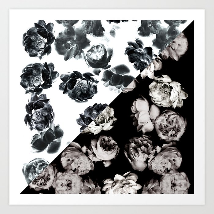 Black  White Floral Pattern