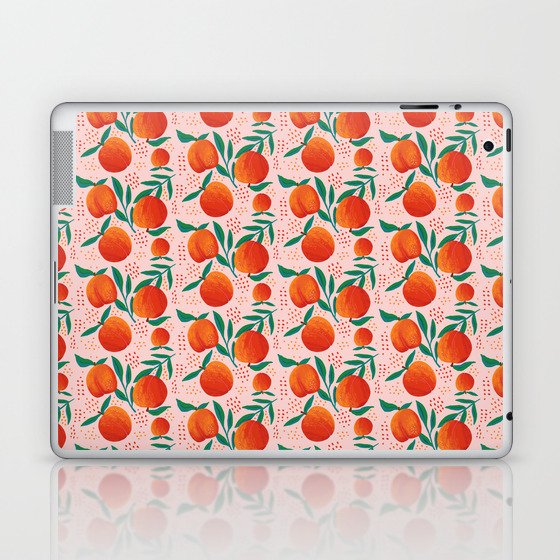 Fresh Peach Tropical Seamless Illustration Laptop & iPad Skin
