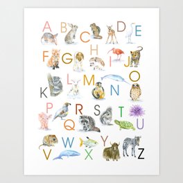 Animal Alphabet ABCs Art Print