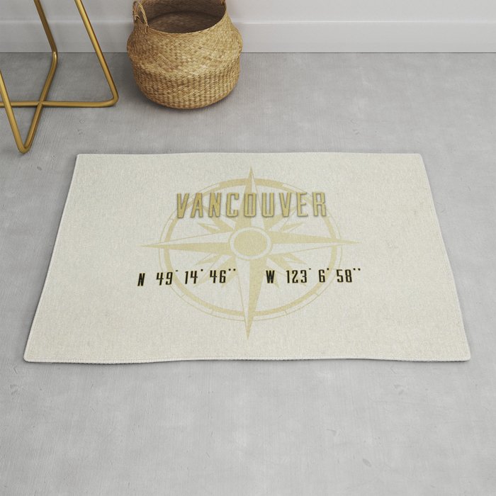 Vancouver - Vintage Map and Location Rug