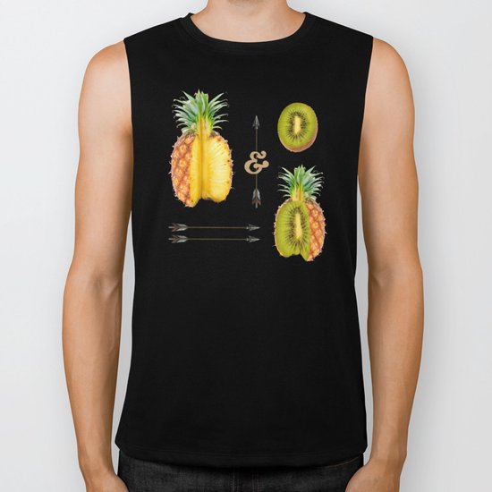what if a pineapple fall in love with a kiwi ? Biker Tank