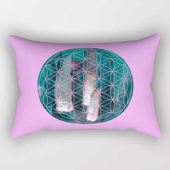 Crystal flower of life | Secret Geometry Rectangular Pillow