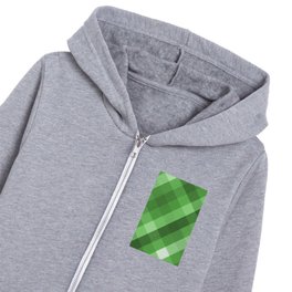 Green Oblique Plaid Modern Pattern Collection Kids Zip Hoodie