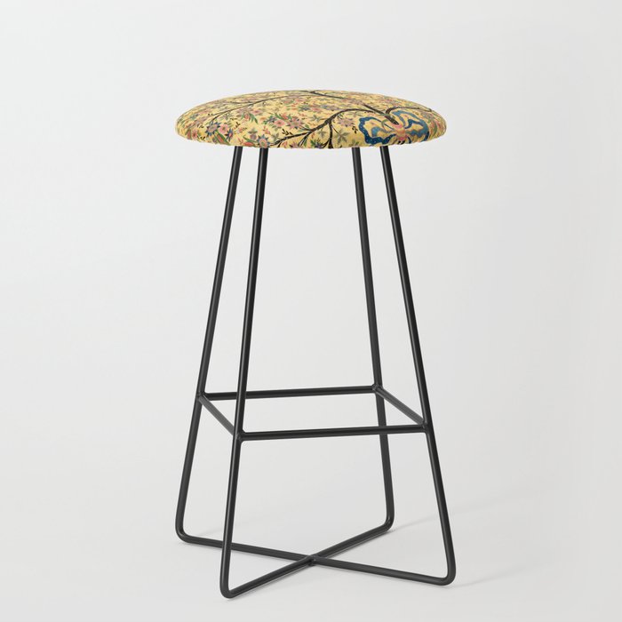 Silk Embroidered Tree Of Life Turkish  Bar Stool