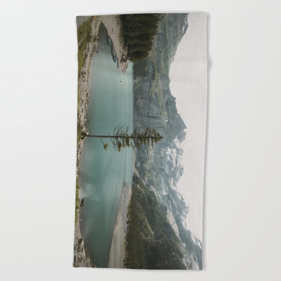 Lone Switzerland Tree - Landscape Photography Beach Towel