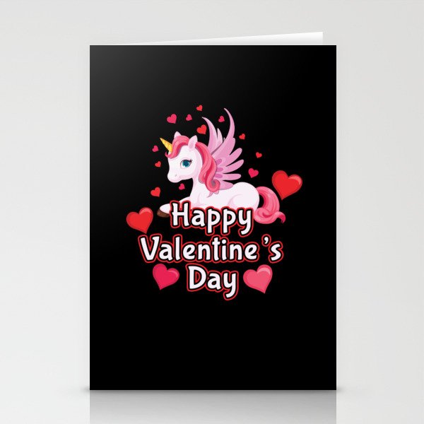 Love Kawaii Unicorn Heart Day Valentines Day Stationery Cards