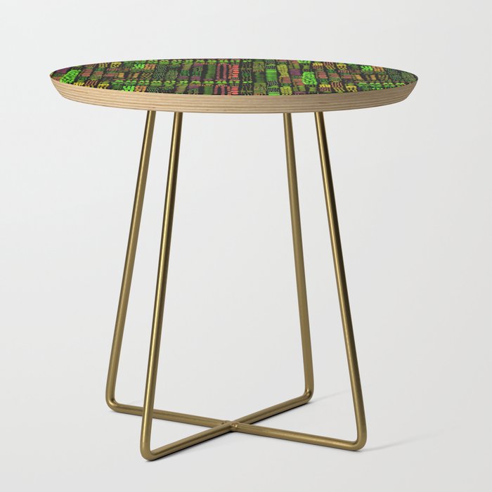 vivid green and magenta ink marks hand-drawn collection Side Table