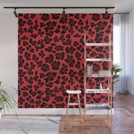 Red Leopard Print // Leopard Prints On Me Wall Mural