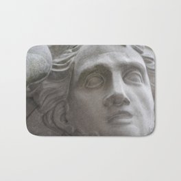 Looking Right Bath Mat | Digital, Photo, Black And White, Cathedral, Statue, Germany, Sculture 