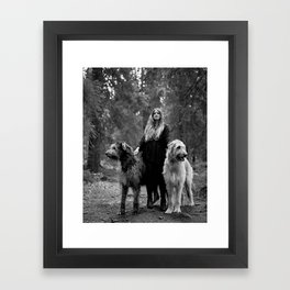 Cecilie and the wolfhounds. Framed Art Print