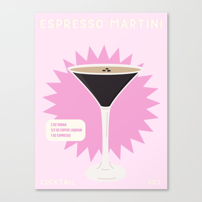 Pink Espresso Martini Canvas Print
