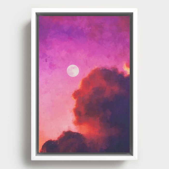 Dreaming under the Fullmoon Framed Canvas