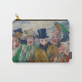 L'Intrigue; the masquerade ball party goers grotesque art portrait painting by James Ensor Carry-All Pouch
