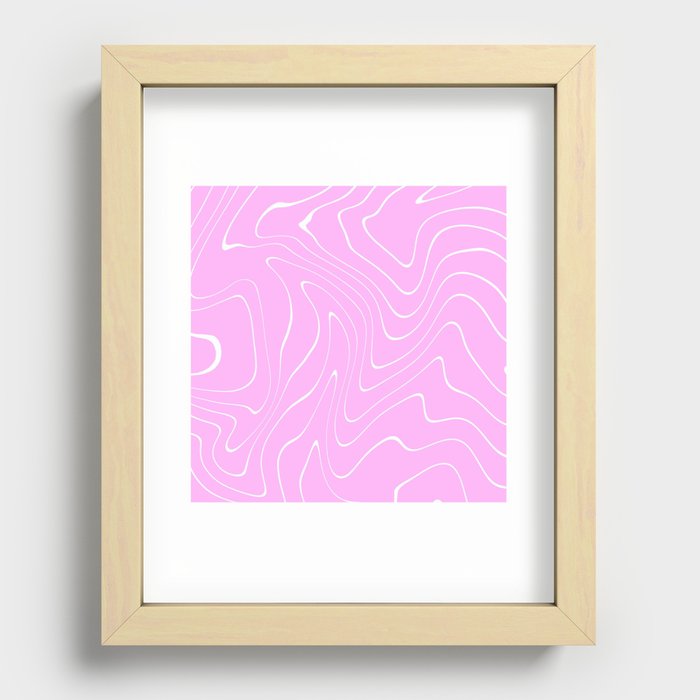 Pink Abstract Swirl Boho Aesthetic  Recessed Framed Print