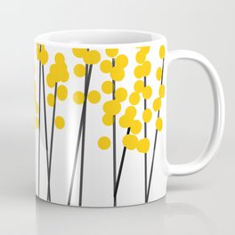 Hello Spring! Yellow/Black Retro Plants on White #decor #society6 #buyart Coffee Mug
