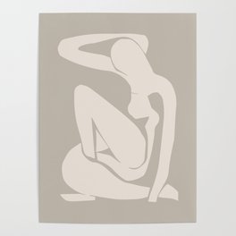 Neutral Matisse Nude in Beige, Abstract Art Decoration Poster