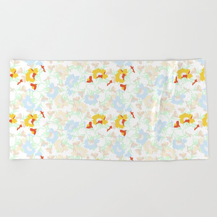 pastel yellow orange evening primrose flower meaning youth and renewal  Beach Towel