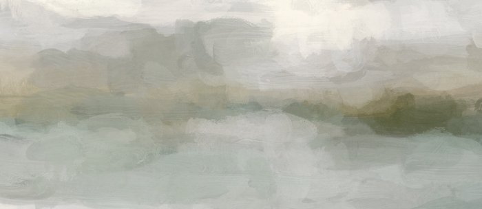 Modern Abstract Painting Light Teal Sage Green Gray Cloudy