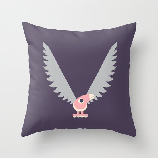 Letter V // Animal Alphabet // Vulture Monogram Throw Pillow