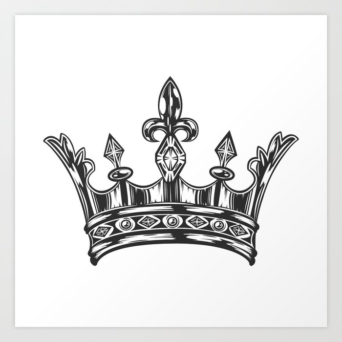 Royal Crown | Vintage Crown | Black and White 