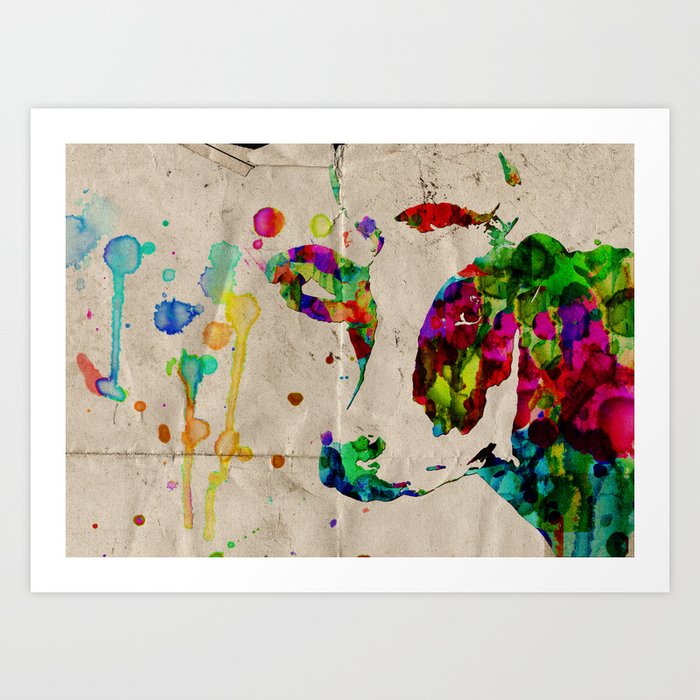 Watercolor Rainbow Cow Color Painting Poster Print By Robert Erod