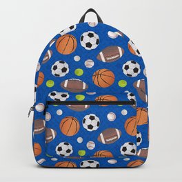 Sports Balls Pattern - Blue  Backpack