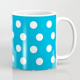Classic Polka Dot Pattern_Medium Cyan Blue Coffee Mug