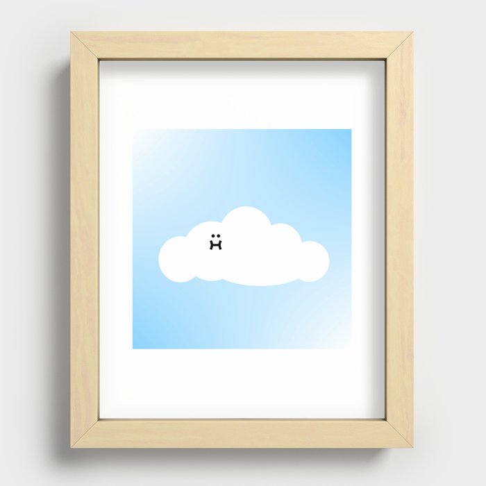 Cute Cloud Cartoon Recessed Framed Print