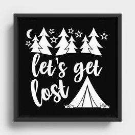 Let's Get Lost Camping Adventure Framed Canvas
