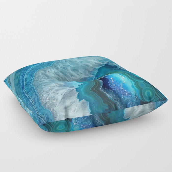Turquoise Blue Agate Floor Pillow