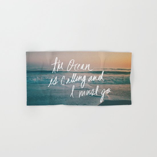 The Ocean is Calling by Laura Ruth and Leah Flores Hand & Bath Towel