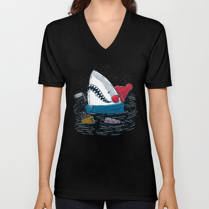Great White North Shark V Neck T Shirt
