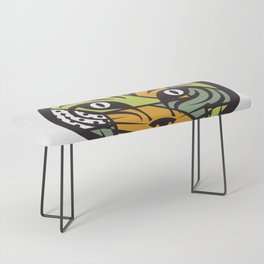 Abstract Cat Geometric Shapes Bench