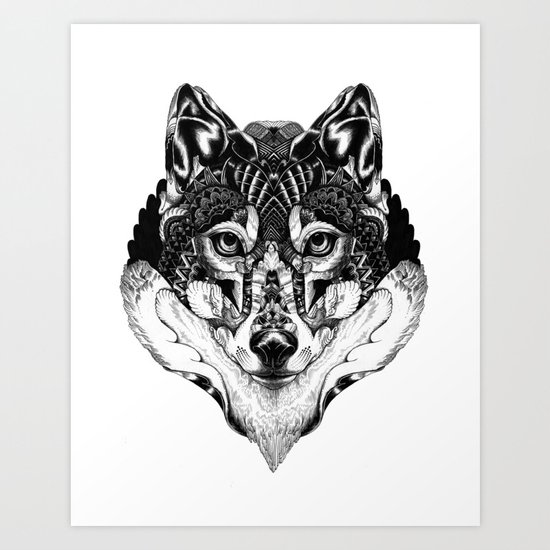 Wolf Head Art Print