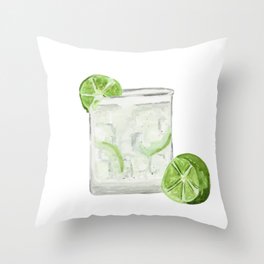Watercolor Cocktail : Gin and Tonic Throw Pillow